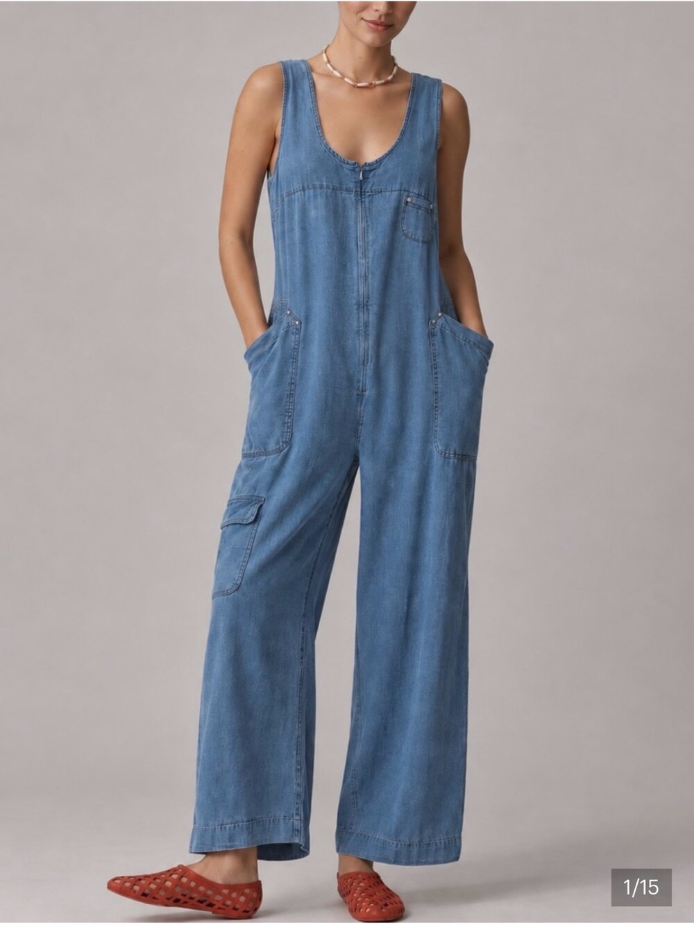 ANtHROPOLOGIE PILCRO utility jumpsuit cream color denim XS NWOT